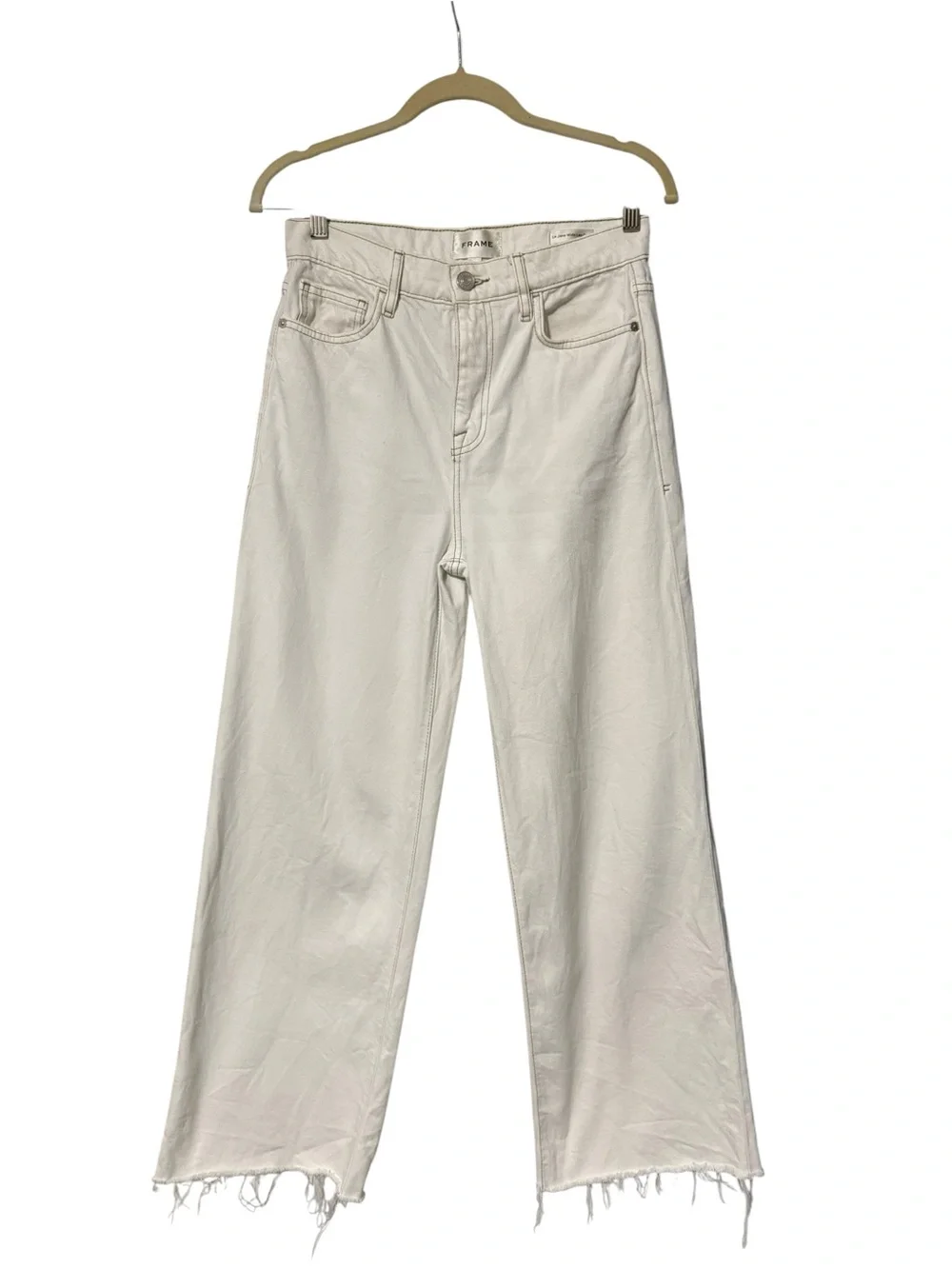 Frame Denim Women's Wide Leg Jeans in Off-White/Cream